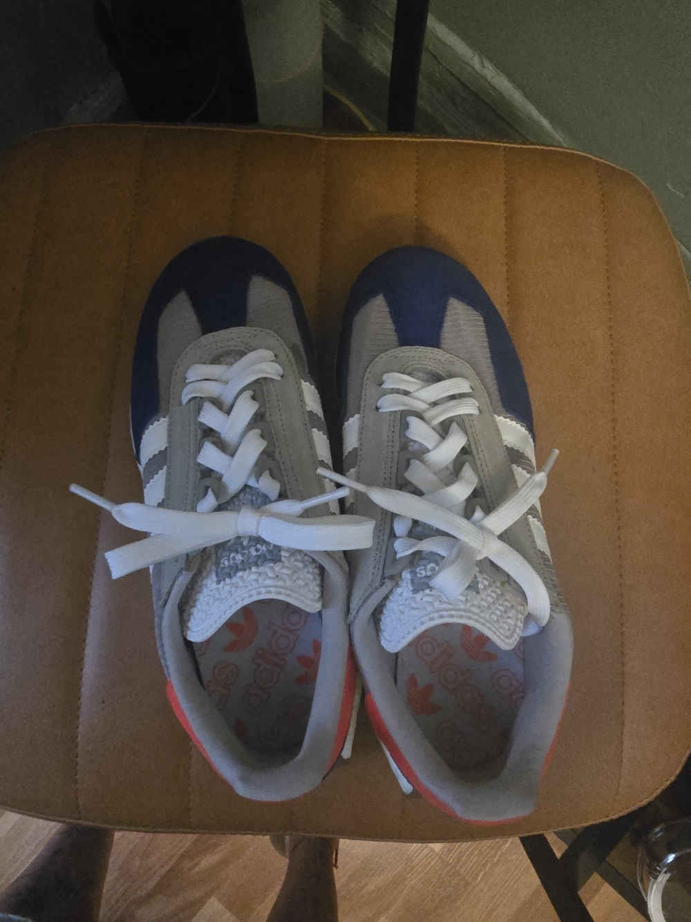 adidas Kids Gray, Blue & White Retro Casual Sneakers